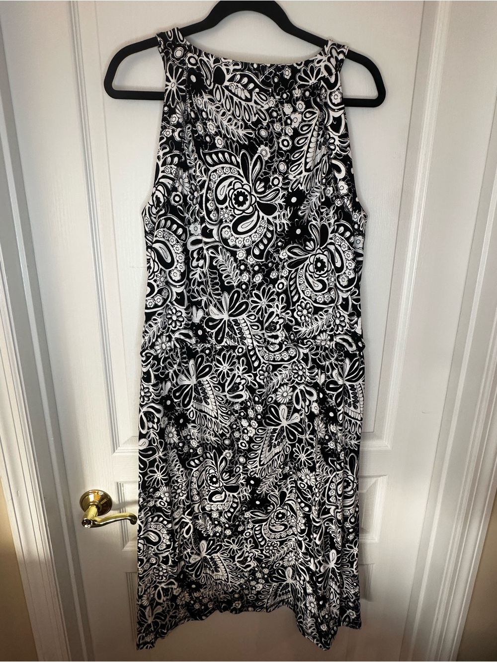 Talbots Black & White Floral-Print Sleeveless Maxi Dress - Picture 9 of 9